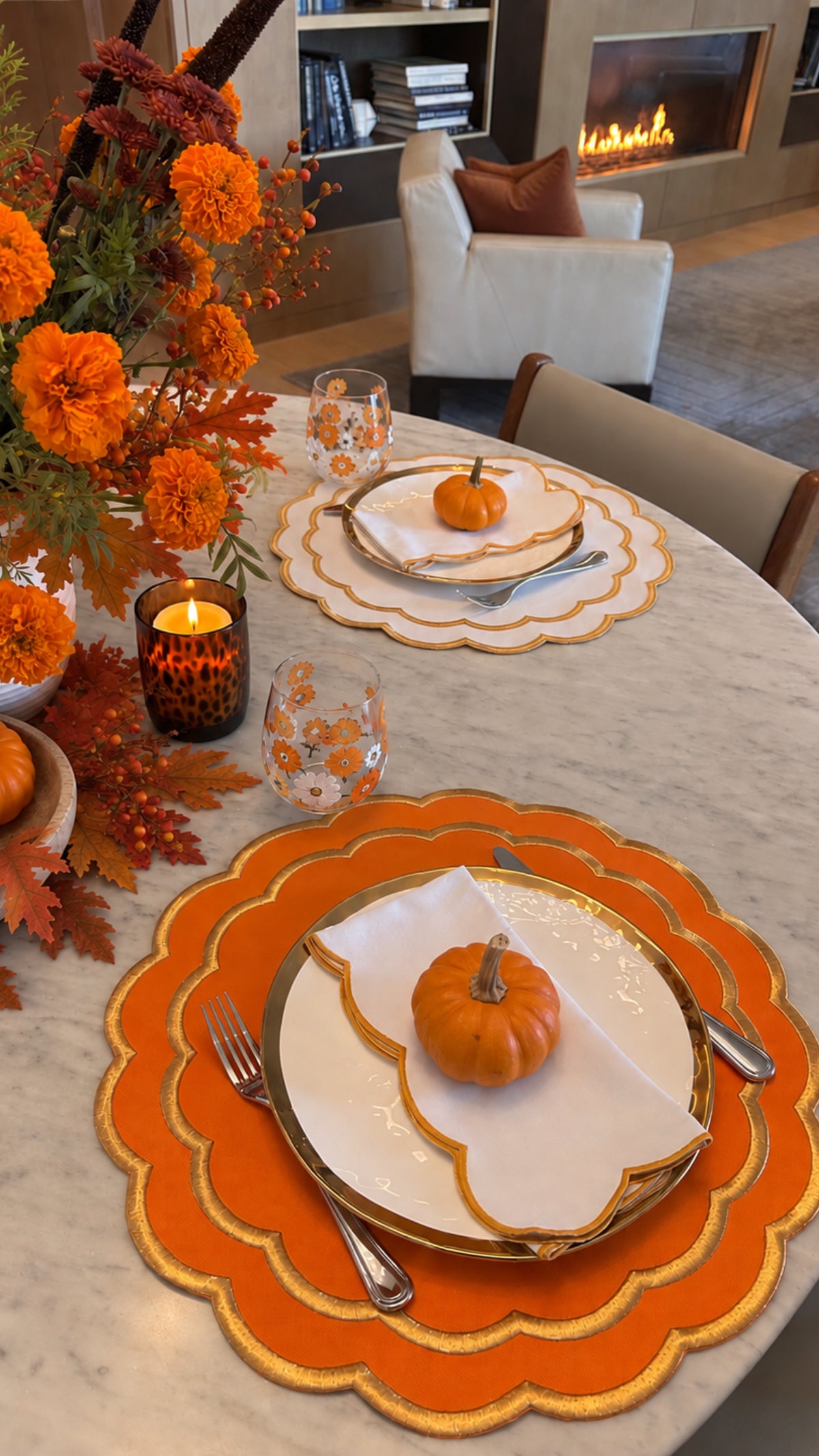 Elegant autumn tablescape with seasonal details by Lulu Maison