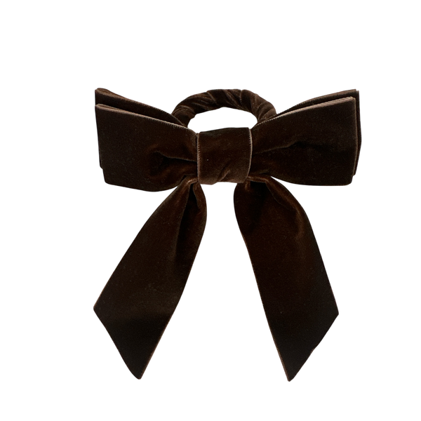 Brown Velvet Bow Napkin Rings (Set of 2)