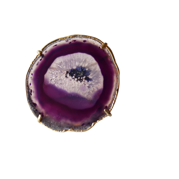 Amethyst Agate Napkin Rings (Set of 2)